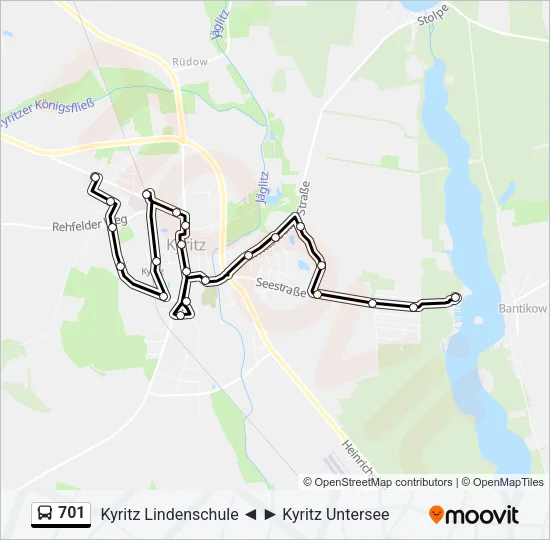 701 Bus Line Map