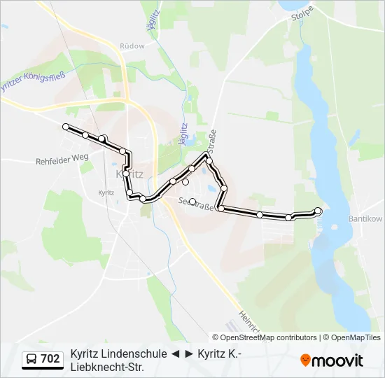 702 Bus Line Map
