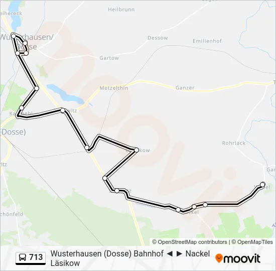 Автобус 713: карта маршрута