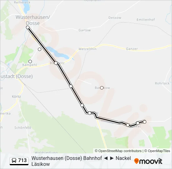 713 Bus Line Map