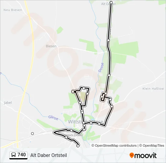 740 Bus Line Map