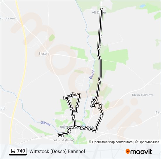 740 bus Line Map