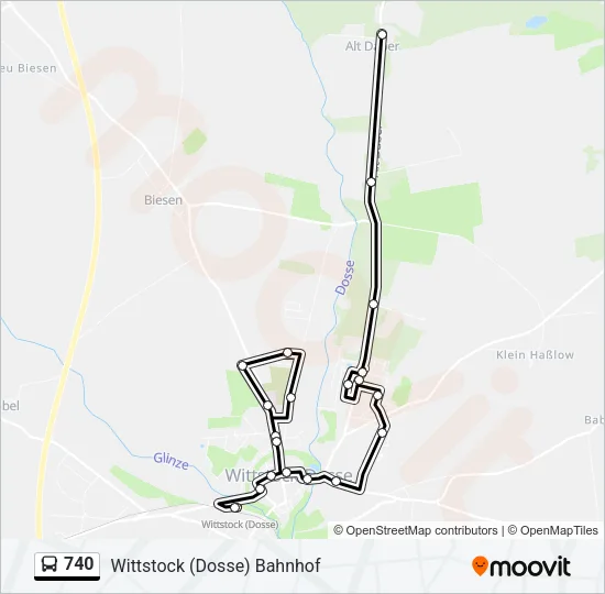 740 Bus Line Map