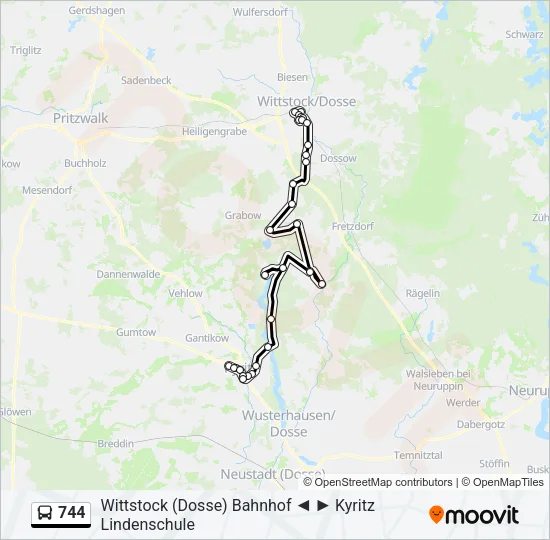 744 Bus Line Map