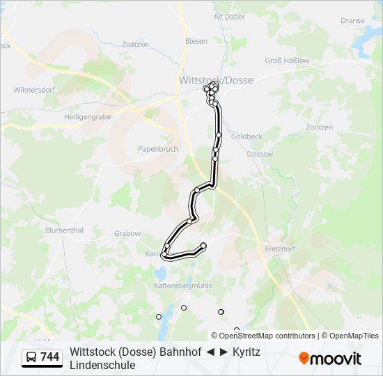 744 bus Line Map