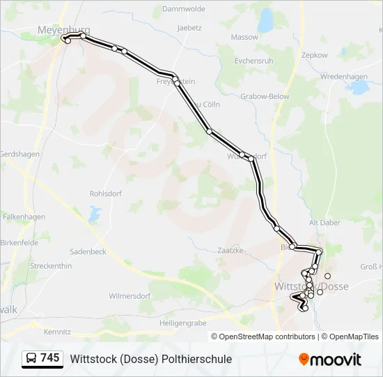 745 Bus Line Map