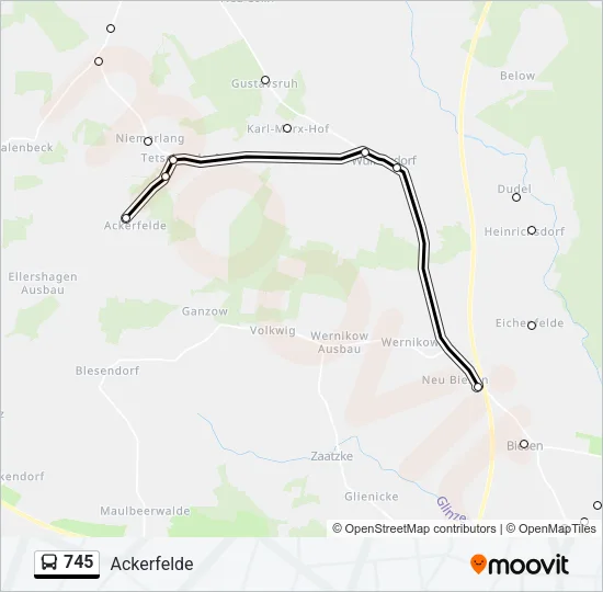 745 Bus Line Map