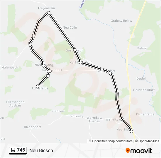 Автобус 745: карта маршрута