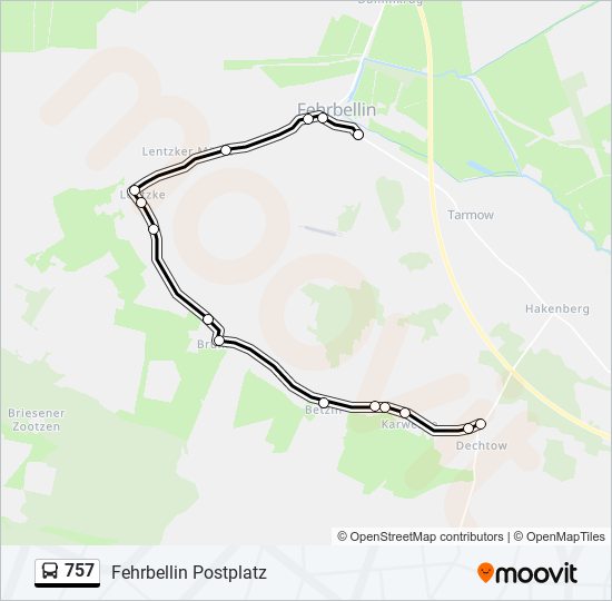 757 bus Line Map