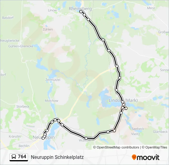 764 Bus Line Map