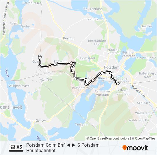 X5 bus Line Map