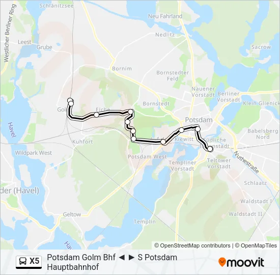 X5 Bus Line Map