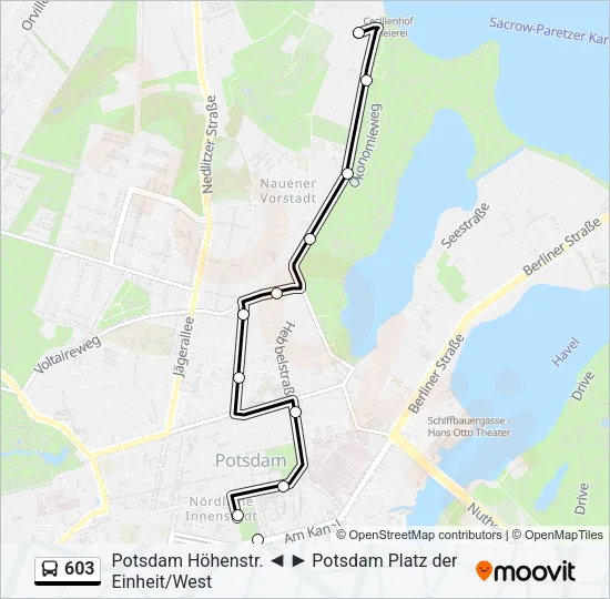 603 Bus Line Map
