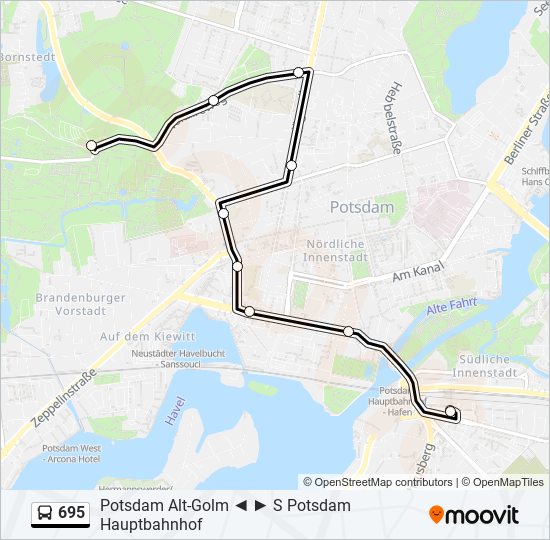 695 bus Line Map