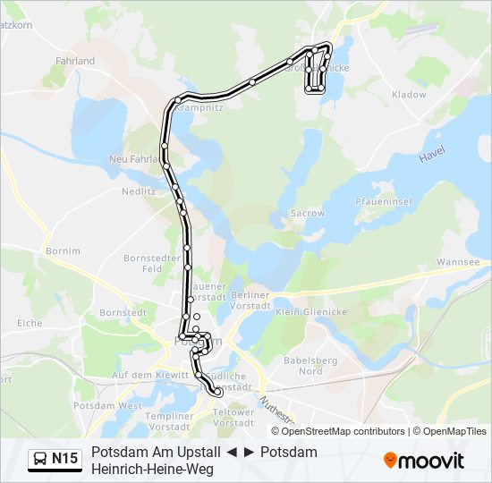 N15 bus Line Map