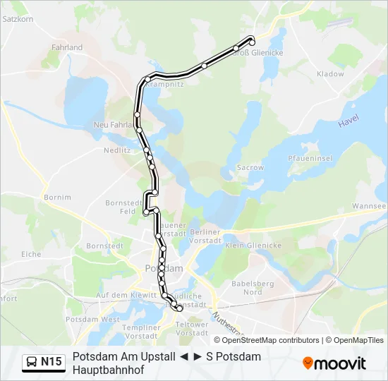 N15 Bus Line Map