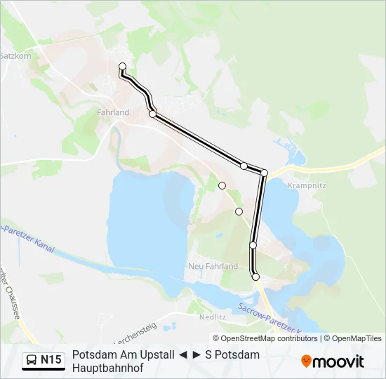 N15 Bus Line Map