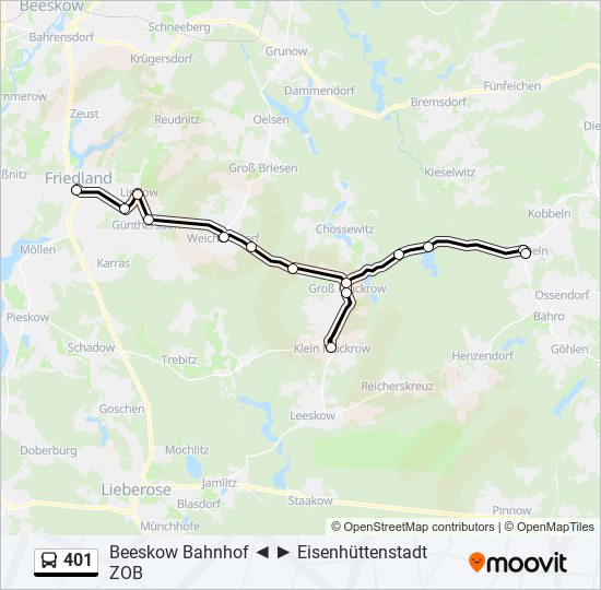 401 bus Line Map