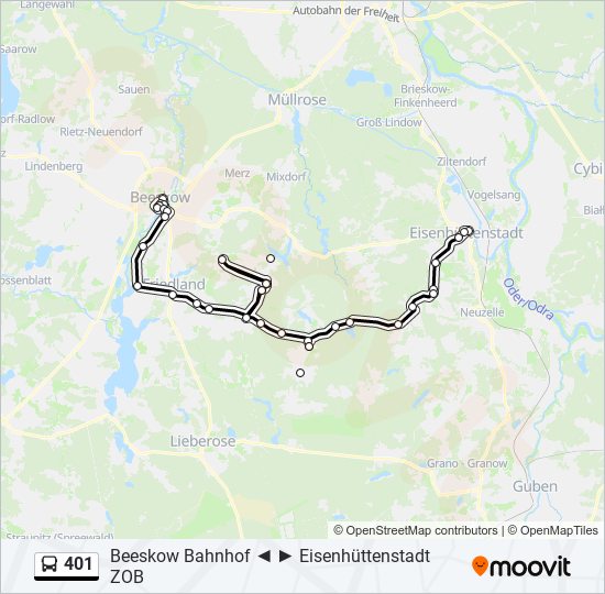 401 bus Line Map