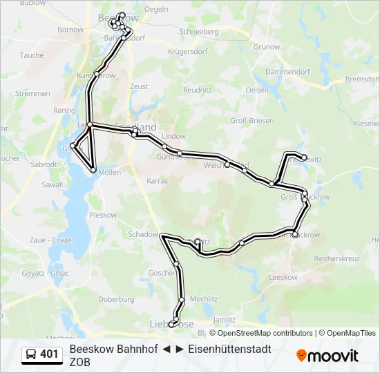 401 Bus Line Map