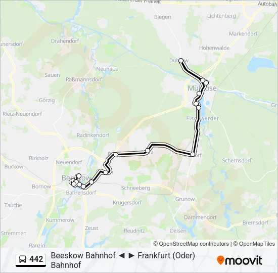 442 Bus Line Map