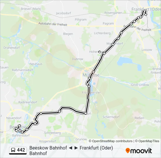 442 Bus Line Map
