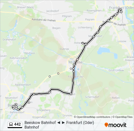 442 Bus Line Map