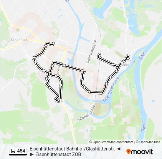 454 Bus Line Map