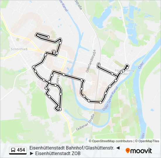 454 Bus Line Map
