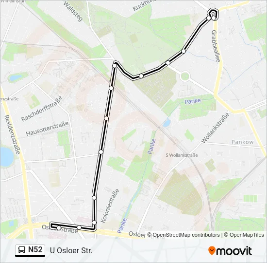 N52 Bus Line Map
