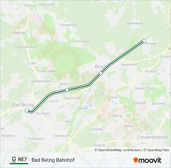 RE7 Train Line Map