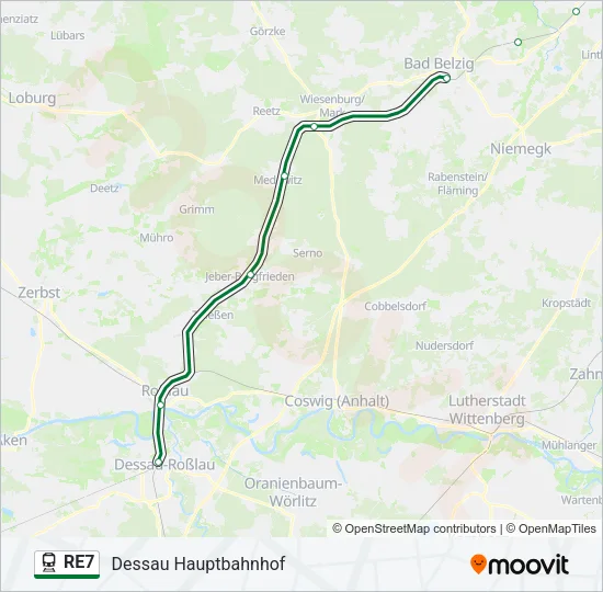 RE7 Train Line Map