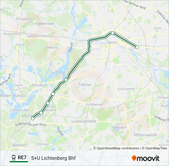 RE7 Train Line Map