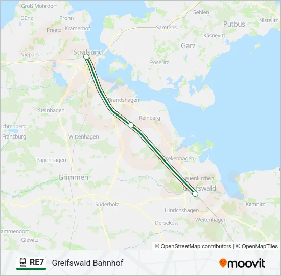 RE7 Train Line Map