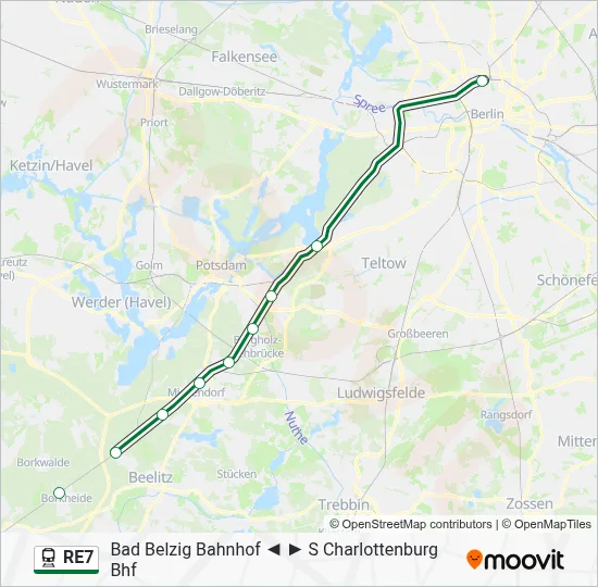 RE7 Route: Fahrpläne, Haltestellen & Karten - Beelitz-Heilstätten ...