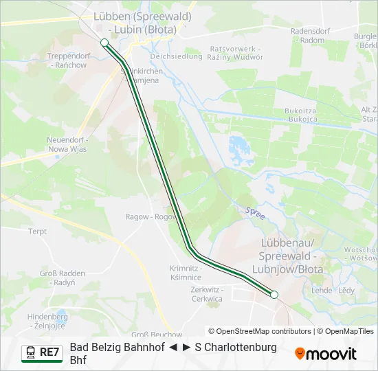 Bahnlinie RE7 Karte