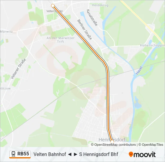 RB55 Train Line Map