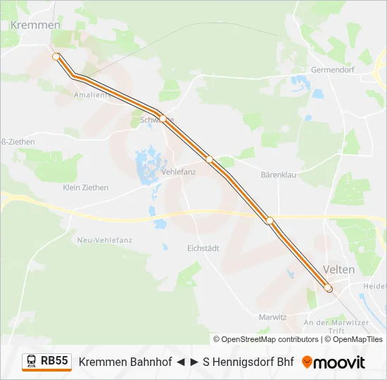 RB55 Train Line Map