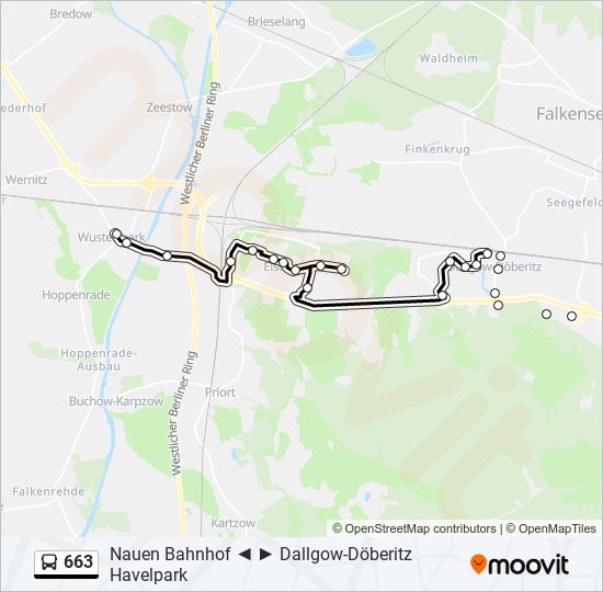 663 bus Line Map