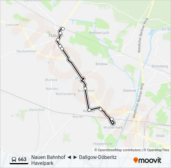 663 Bus Line Map
