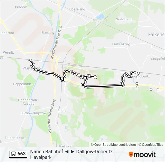 Buslinie 663 Karte