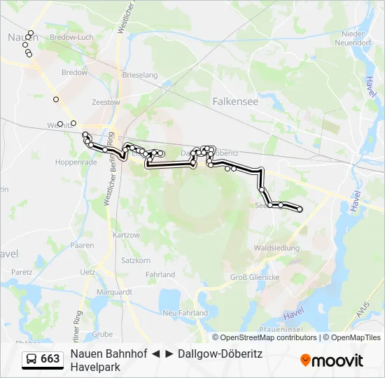Автобус 663: карта маршрута