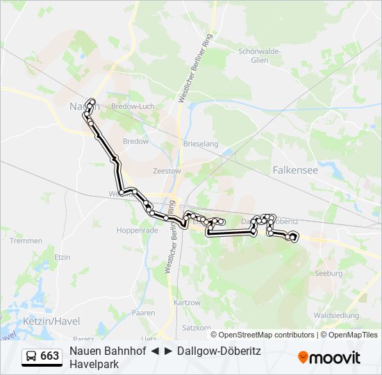 663 bus Line Map