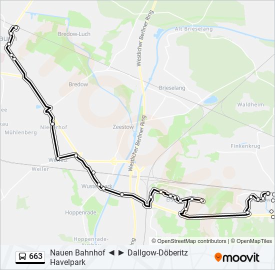 663 bus Line Map