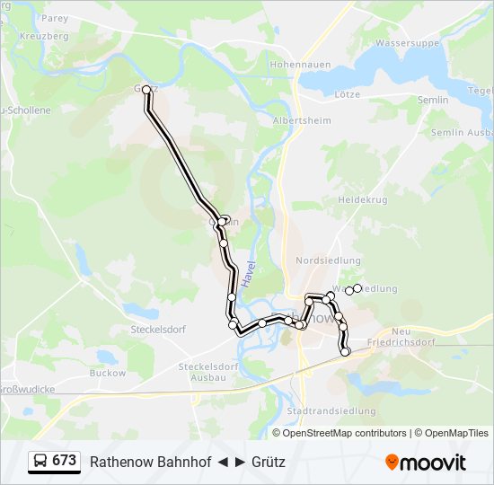 Автобус 673: карта маршрута