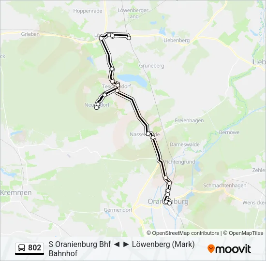 802 Bus Line Map