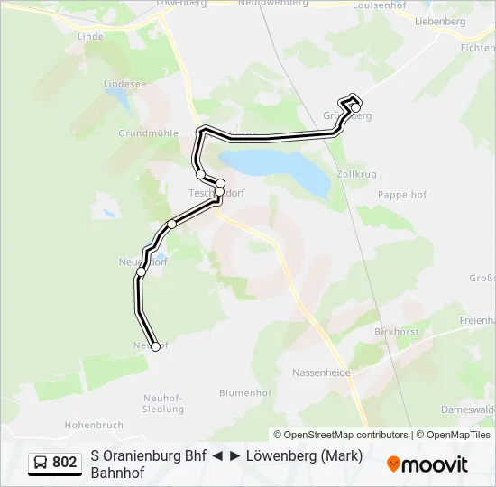 802 Bus Line Map