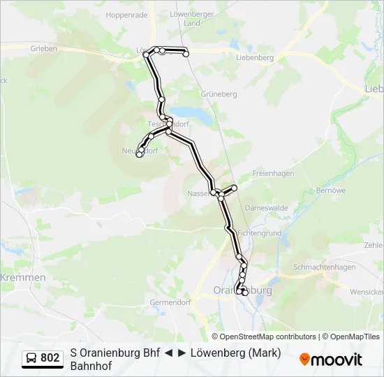 802 Bus Line Map