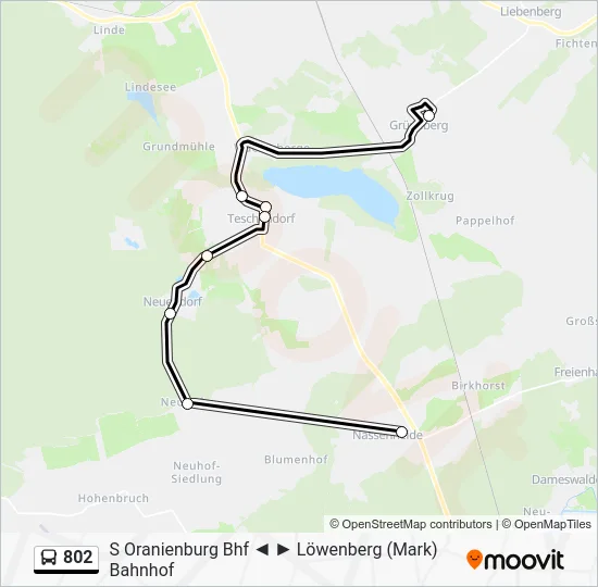 Автобус 802: карта маршрута