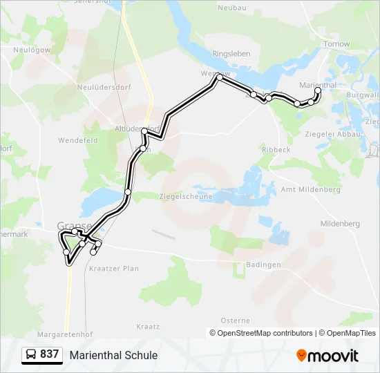 837 Bus Line Map